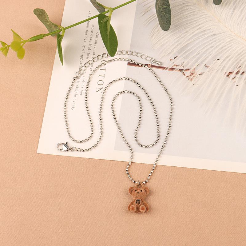 

3D Шерстяной Маленький Медведь Хип-Хоп Ожерелье - Унисекс Корейский Стиль Цепочка для Свитера