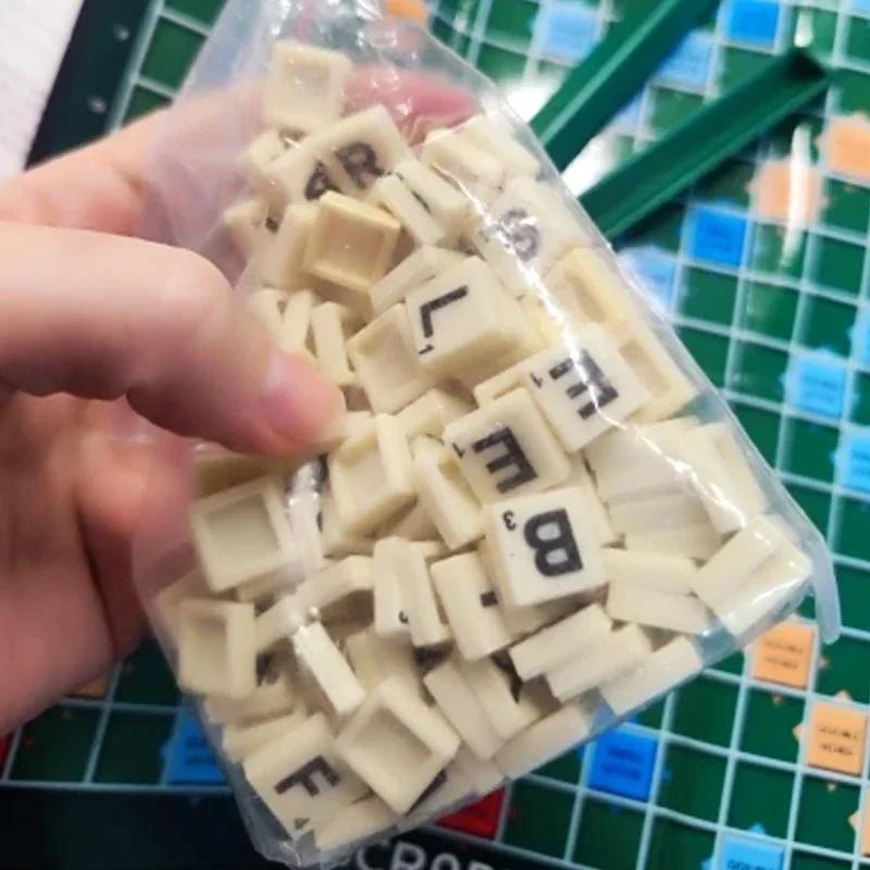 2-4 People English Spelling Solitaire Box Alphabet Chess Educational Toys Travel English Alphabet Scrabble Puzzle Board Game