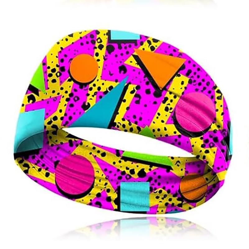 Retro Fashion Print Breathable Sports Headband for Travel, Parties, Yoga, and Running