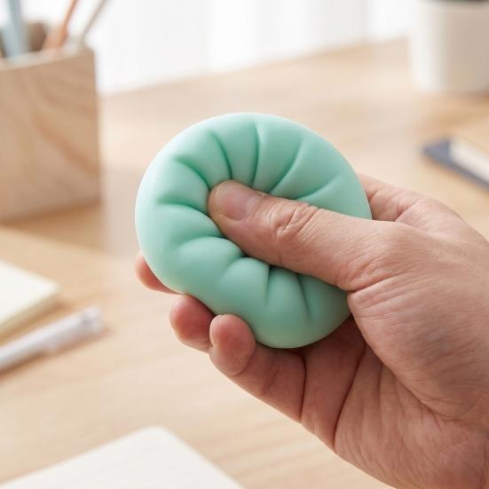 Bun Shape Stress Toys DIY Dumpling Squeeze Toy Skin, Fillable Empty Ball Skin with Soft Balls Stopper, Anxiety Relief Simulated Making Supplies Focus