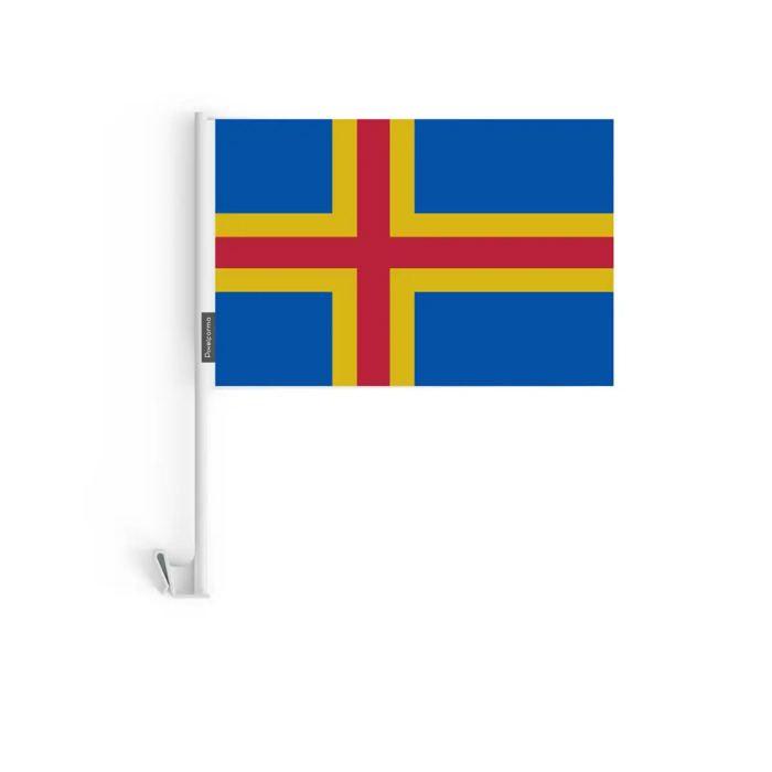 Drapeau - Åland - 14 x 21 cm - 20 pièces - Polyester - Mât en Plastique