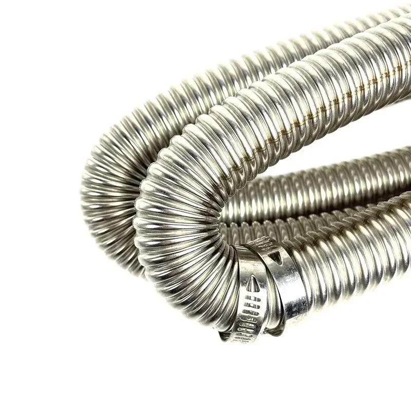 60cm-300cm Air Diesel Parking Heater Stainless Steel Exhaust Pipe Tube Vent Hose Elbow Connector W /Clamps For Car Truck Va