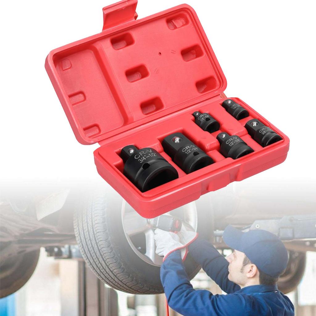 6pcs Impact Socket Adapter Reducer Set 1/4" 3/8" 1/2" 3/4" Socket Convertor Wrenches for Driver Ratchet Conversions
