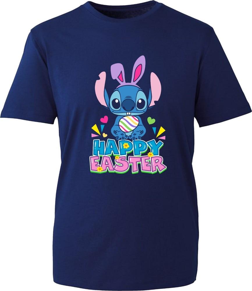 Happy Easter Lilo Stitch T Shirt Vintage Cartoon Lovers Funny Unisex Gift Top S