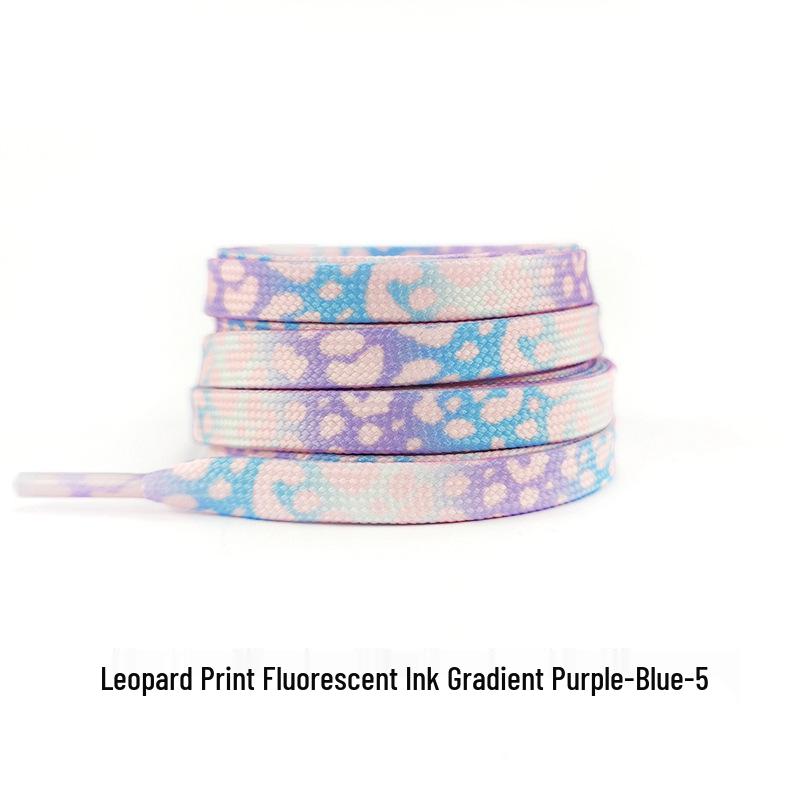 Fluorescent Leopard Tie-Dye Shoelaces for AJ1, AF1, Canvas Unisex Shoes