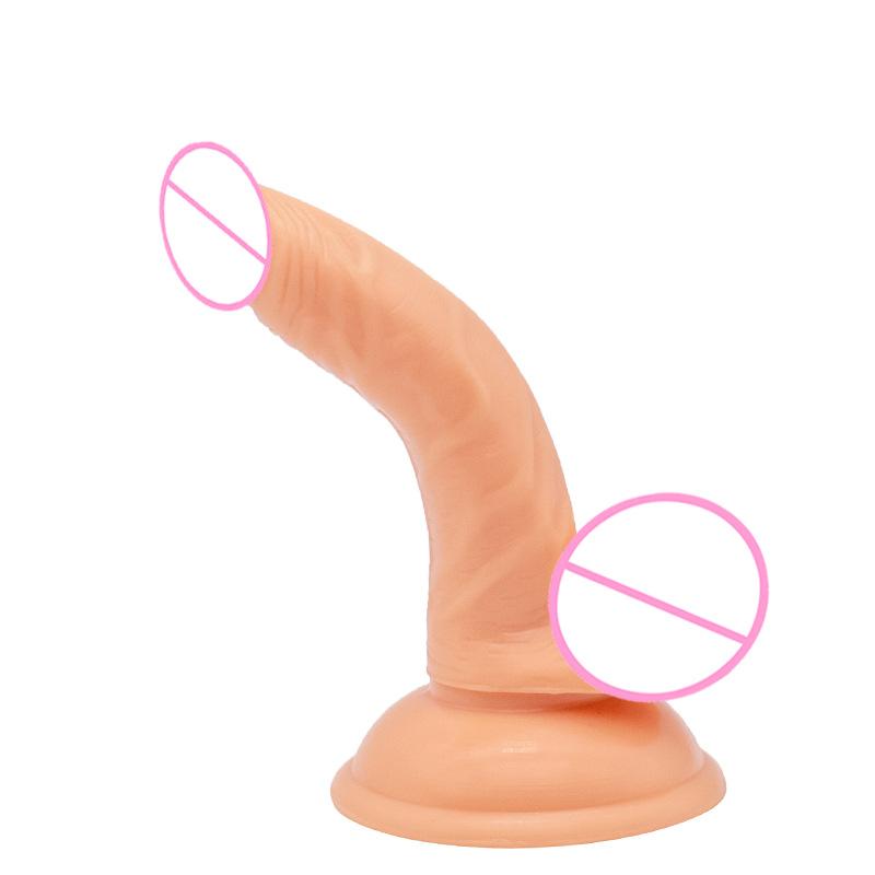 Mini Curved Small Dildo Suction Cups Super Small Size Soft Mini Simulation Small Penis Posterior Anal Plugs