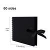 ZK20 80 Schwarze Seiten Erinnerungsbücher DIY Bastel Fotoalben Scrapbook Einband Kraft Album für Hochzeitsjubiläumsgeschenke Erinnerungsbücher
