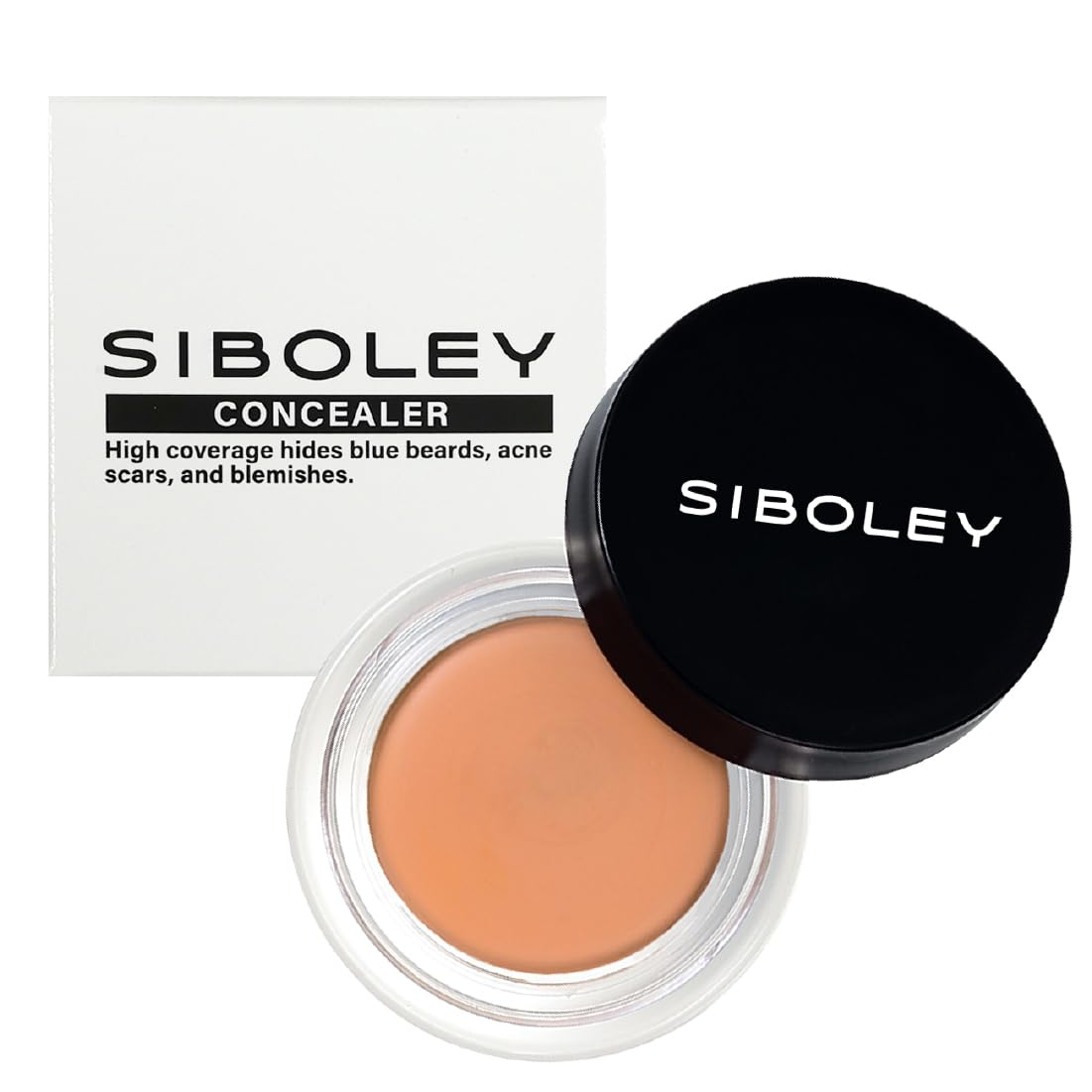 Blue Beard Concealer for Men (Orange Concealer Cream for Blue Beard, Dark Circles, Acne Scars, Made in Japan) [SIBOLEY]