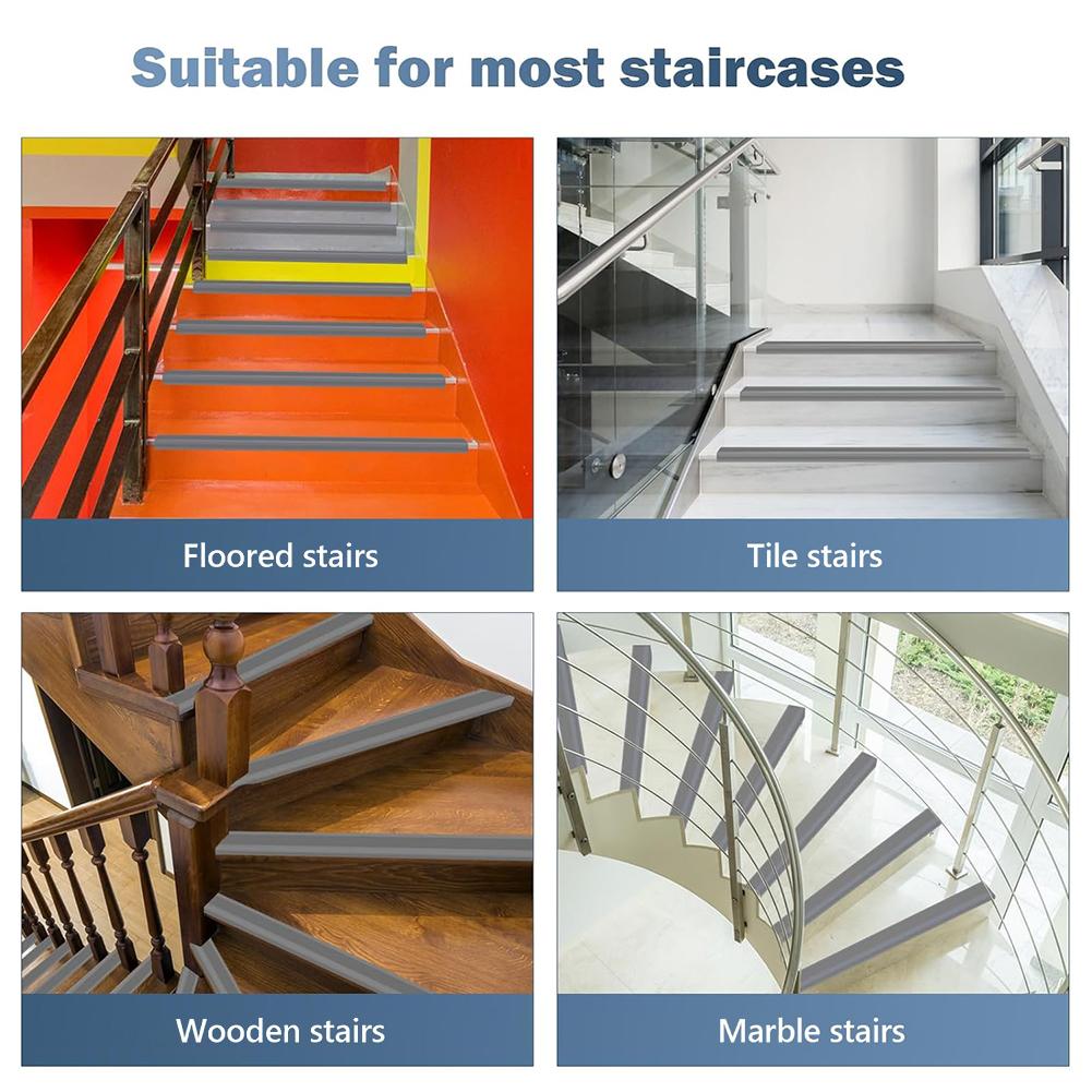 3M Self-Adhesive PVC Stair Anti-Slip Strip | 1 Roll Stair Edge Protector, Waterproof, Wear-Resistant for Indoor & Outdoor Steps