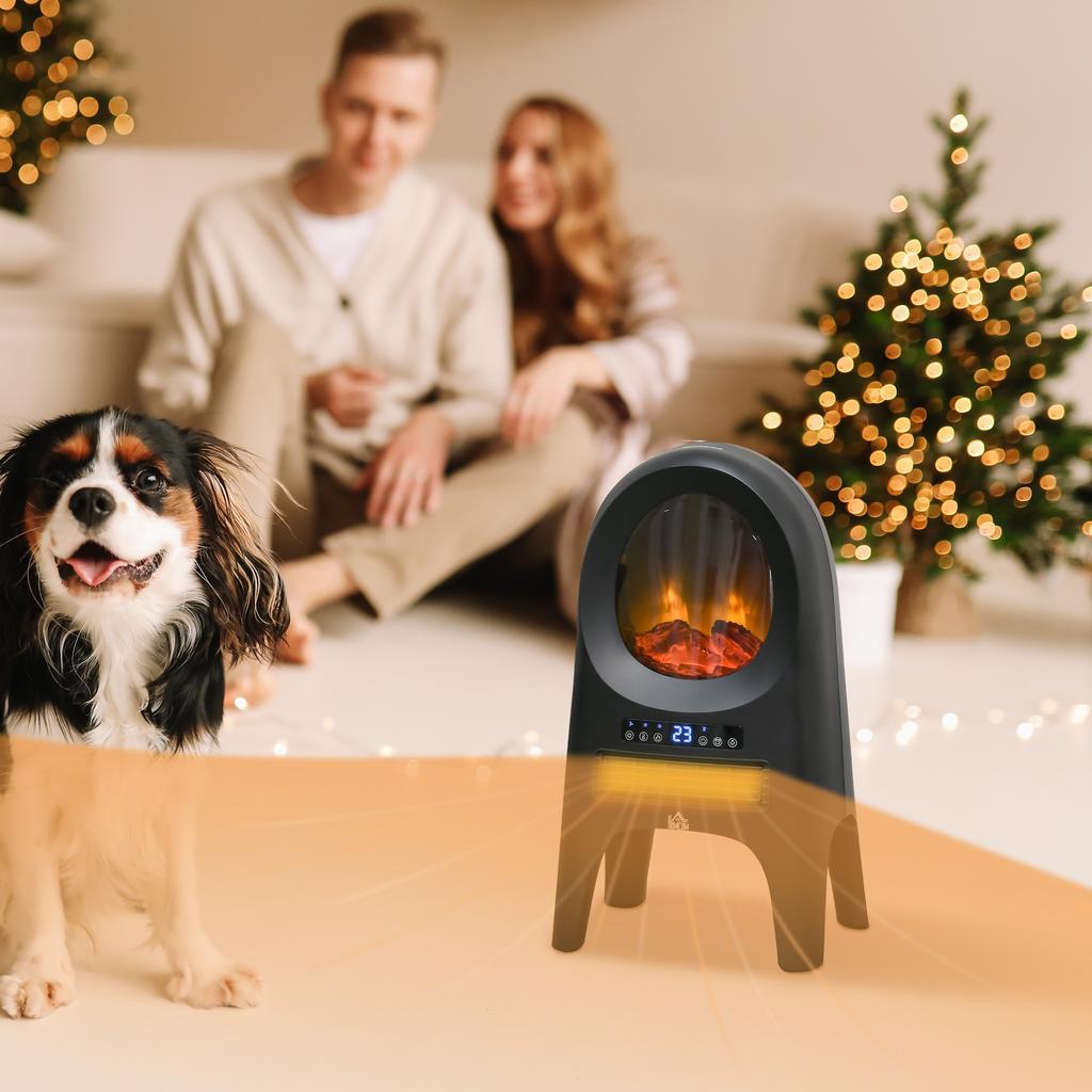 Fan Heater with 3 Heating Modes with 3 Adjustable Temperatures, 33.7x25.5x60.4 cm, Black