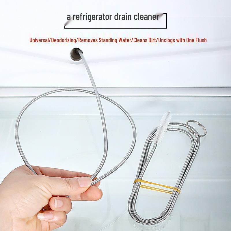 Univerzální nerezový nástroj na čištění odtoku chladničky pro námrazu a hromadění vody