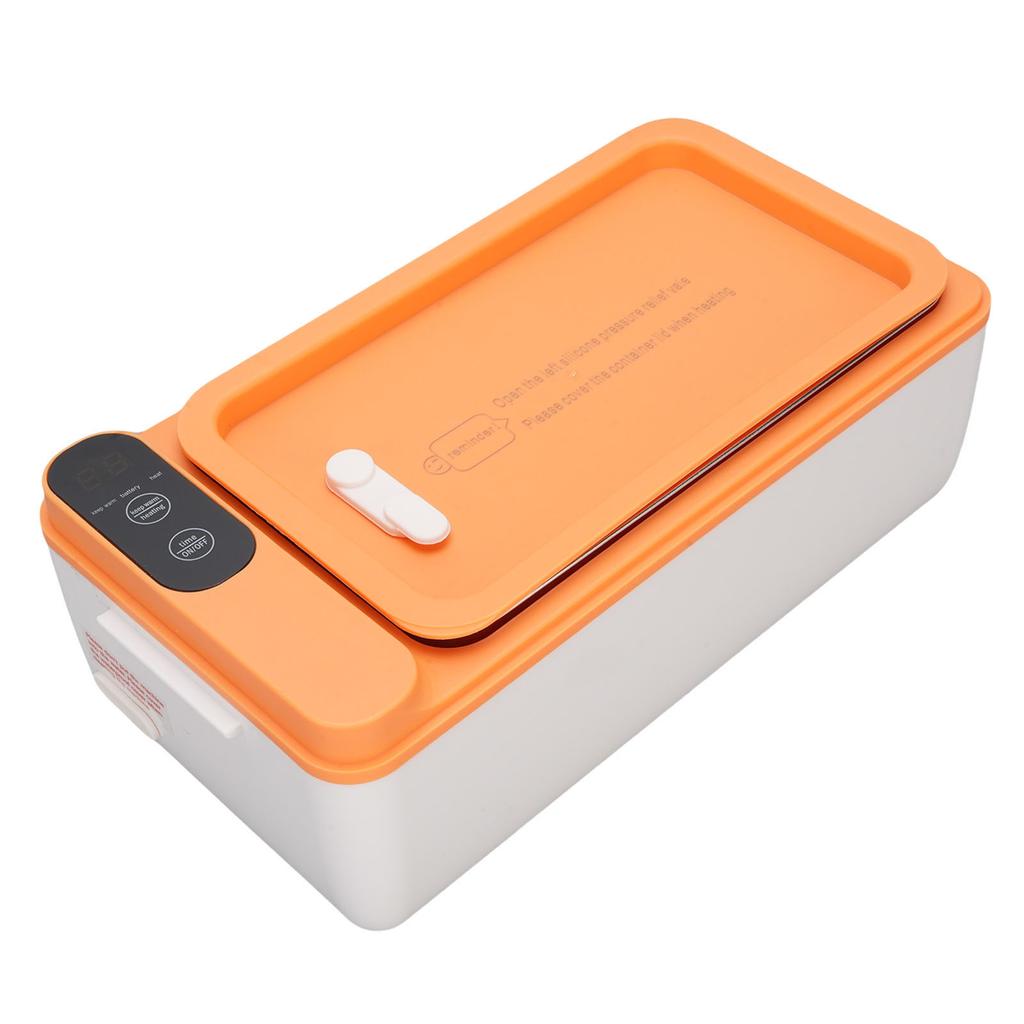 Trådløs elektrisk matboks 40W Oppvarmet matboks 1L 304 Rustfritt stål Bærbar matvarmer Batteridrevet for reise