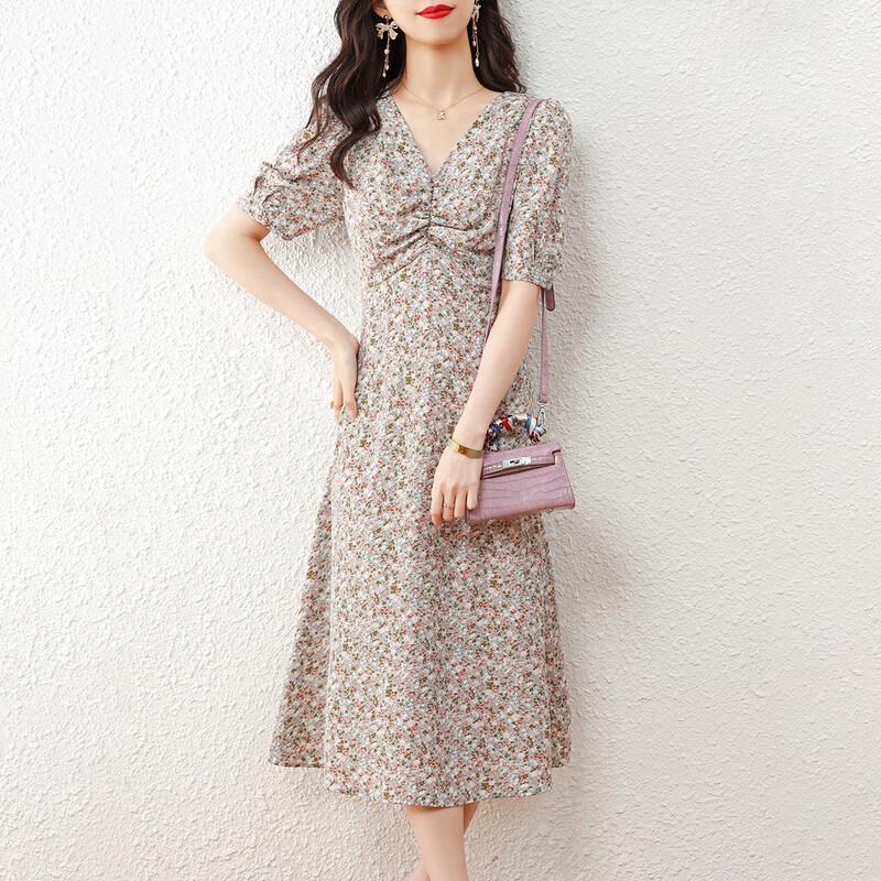 Srcr Women s V-Neck Floral Midi Dress M
