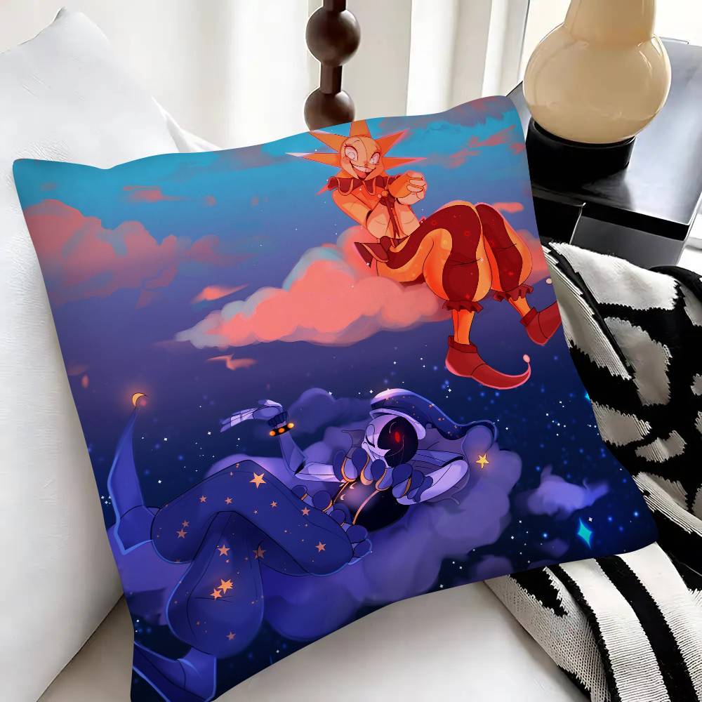 Sundrop And Moondrop Pillow Case Fashion Square Pillowcase Bedroom Sofa Room Ins Decoration Leisure