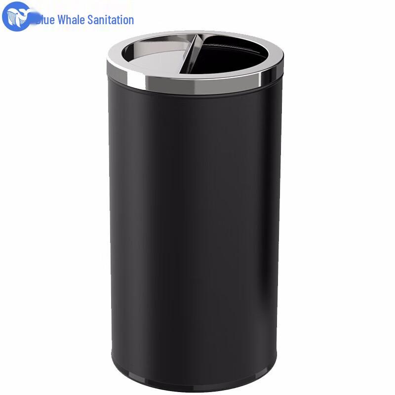 Commercial Stainless Steel Round Flip-Top Waste Bin Large 380x730mm