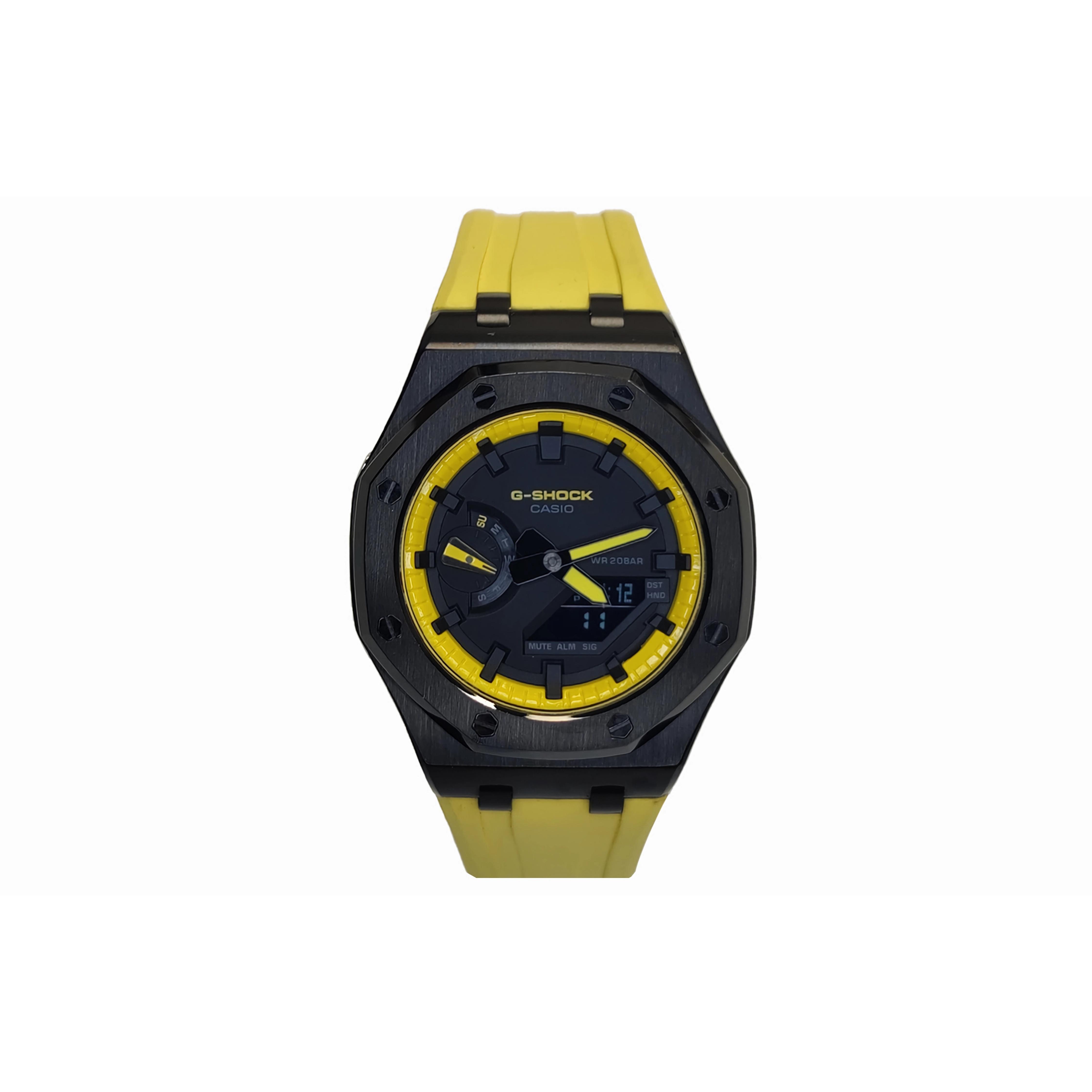 CASIO Men 44mm Black Watch GA-2100FR-3A(Watch3--) Offshore Black Bumblebee