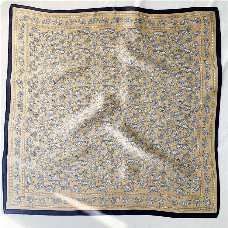 53*53 см квадратный шелковый шарф женский модный принт маленький шейный платок офисный — фото 29