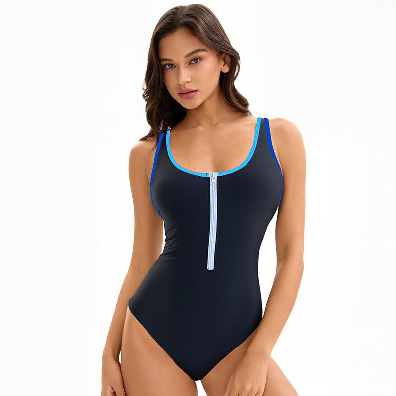 Multicolor Sexy Swimsuit Women's Color Block Backless Triangle Swimsuit