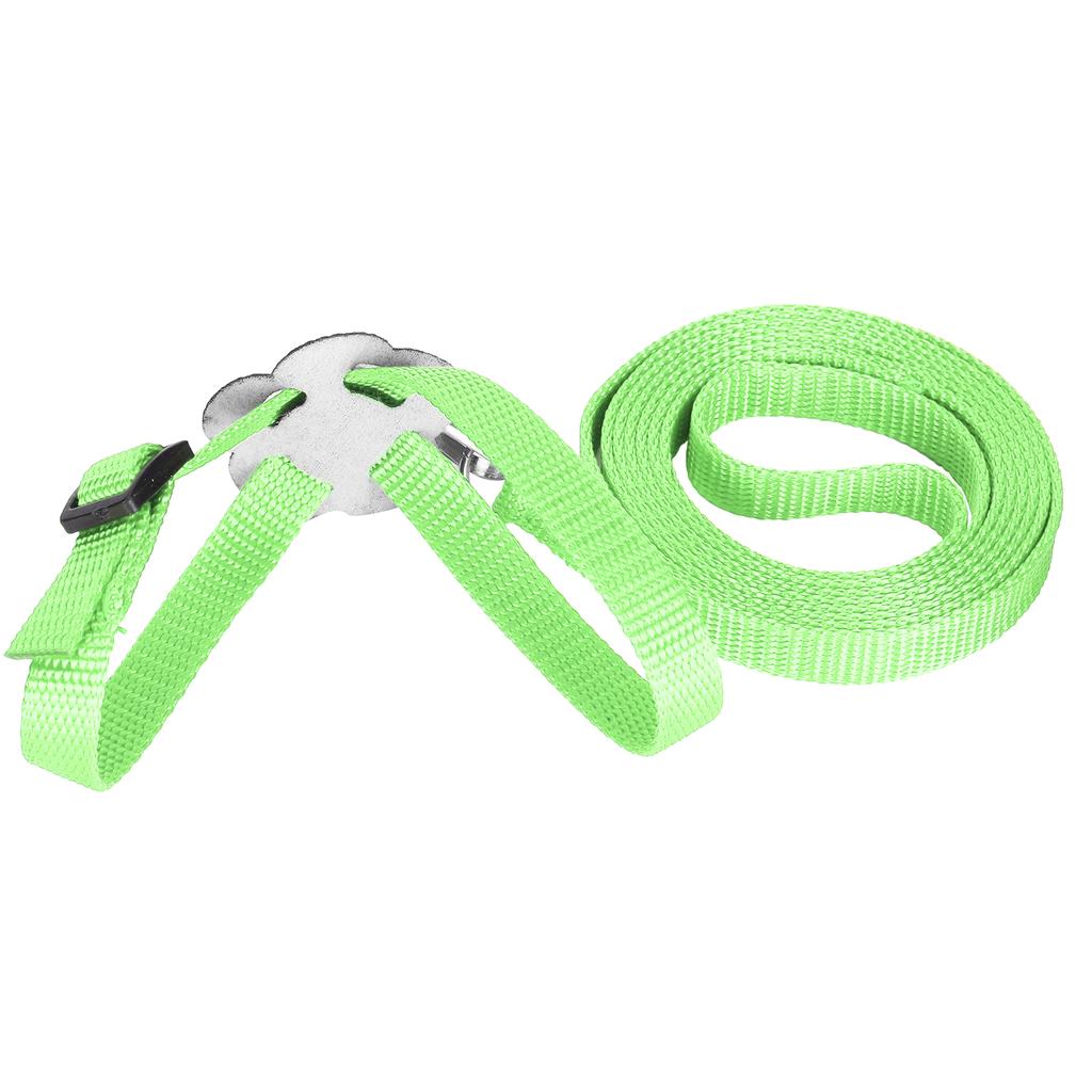 Vogelgeschirr Papageienleine Verstellbar Vögel Nylon Anti-Biss Seil für Outdoor-Training(Grün )