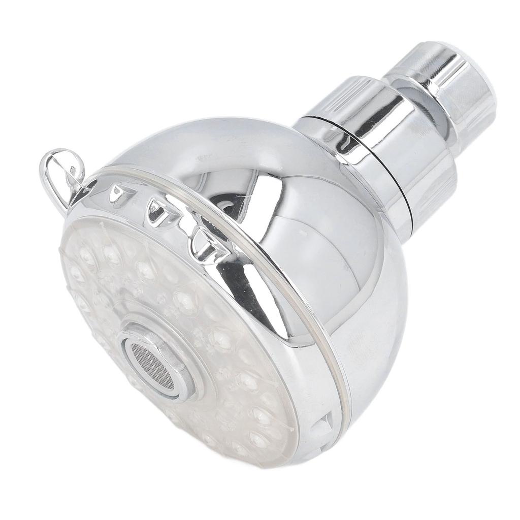 G1/2 Male Thread Shower Head Temperature Controlled 3 Color Changing Rainfall LED Fixed Shower Head