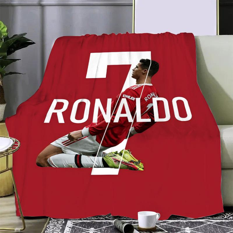 Football Star Printed Picnic Blankets R-ronaldo M-Messis Warm Blanket Soft and Comfortable Blanket Home Travel Birthday Gift