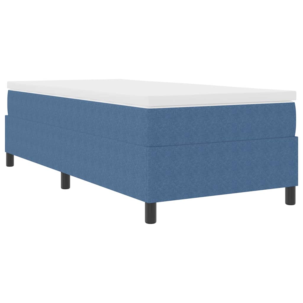 Box Spring Bed Blue and White 80 x 200 cm Cord Fabric