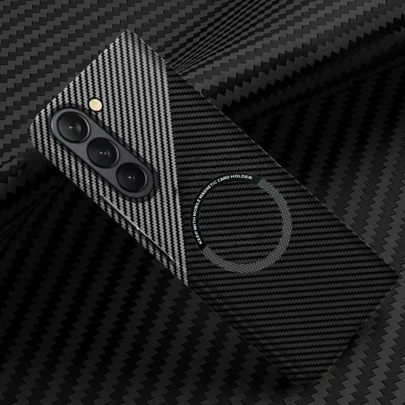 Kevlar Carbon Fiber Skin Feel Magnetic Wireless Charge Case For Samsung Galaxy Z Fold 7 6 5 4 3 PC Slim Drop-proof Protect Cover
