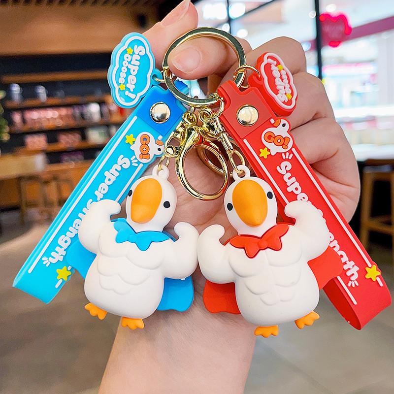 Goose Cartoon Adorable Keychain Cute Car Key Ring Couple Backpack Accessory Gifts Small