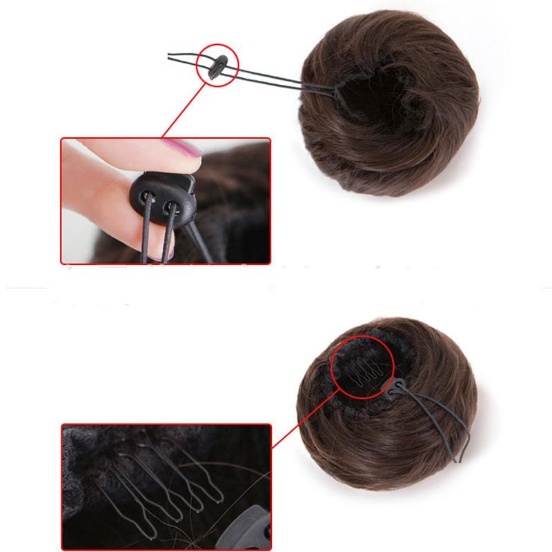 Chignon Updo Elastic Drawstring Hair Bun Pad In Black Brown Colors Straight Curly Hairpieces for Women Ladies