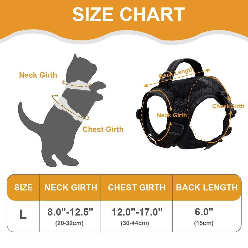 Tactical Military Cat Harness Breathable Mesh Pet Puppy Harness Adjustable Escape Proof Cat Vest for Small Dog Chihuahua Kitten