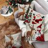 Christmas Pillow Cover 18x18 Inch Santa Reindeer Cushion Cover with Hidden Zipper Tree Snowman