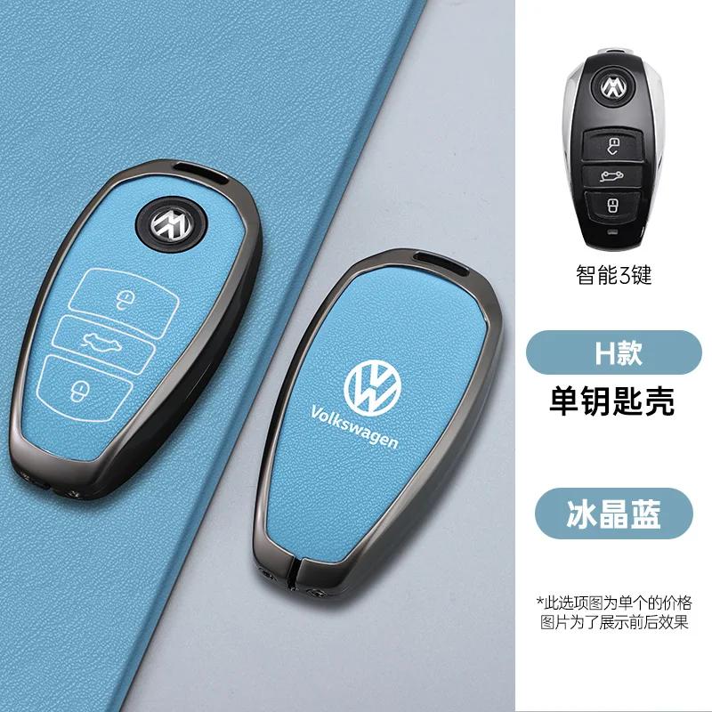 

VW GTI GOLF 2026 Hot For VW VOLKSWAGEN Zinc Alloy Leather Car Smart Remote Key Case Cover Protector Holder Shell for VW Touareg