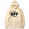BFF Printed Hoodie Autumn Winter Women Men Casual Loose Simple Fashion Comfortable O-Neck Long Sleeve Fleece Sweatshirts