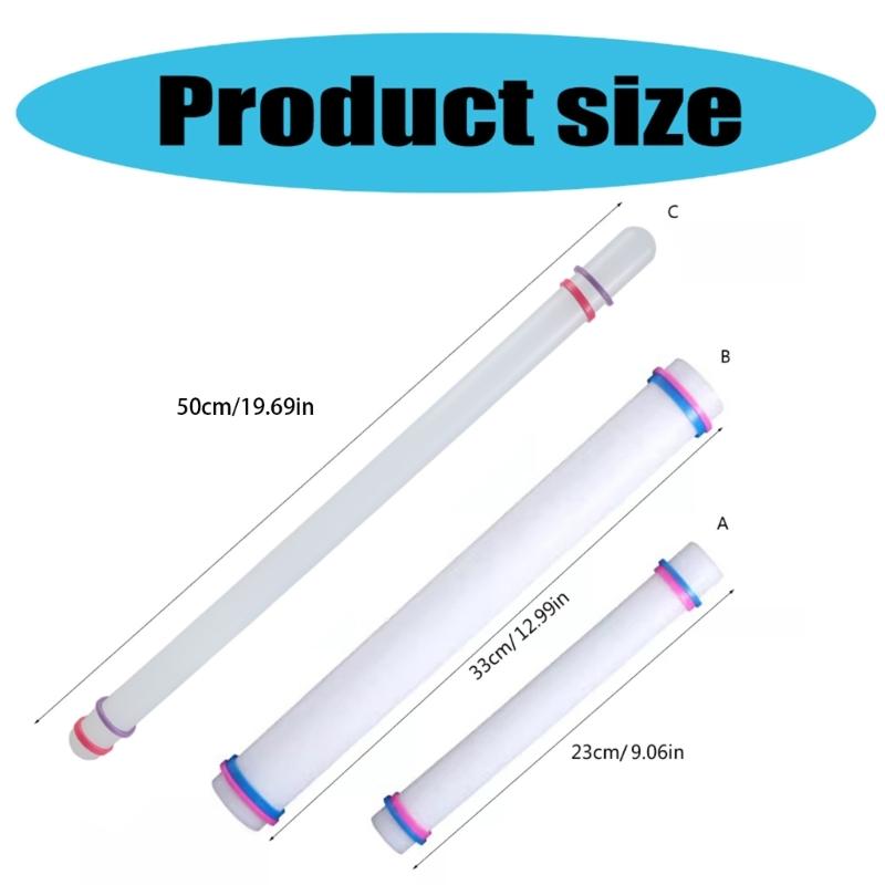Adjustable Thickness Rolling Pin with Measurement Scale Plastic Dough Roller Kitchen Tool Pastry Making Accessories