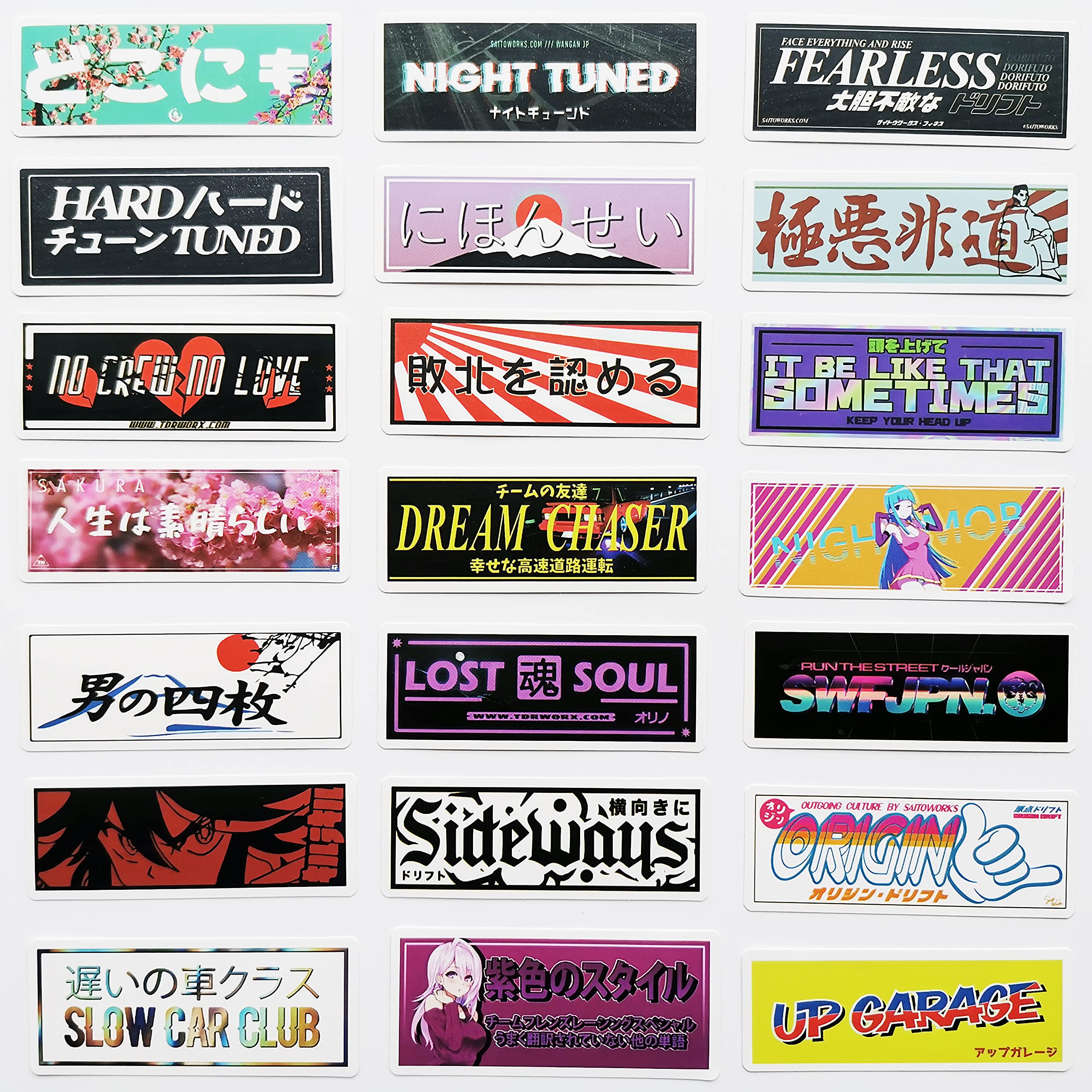 60 Pieces Funny Itadori Car Sticker Helmet JDM Drift Sticker