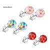 Exquisite Colorful Crystal Balls Earrings Fashionable Ear Studs for Women Girls Handmade Cubic Zirconia Ear Accessories