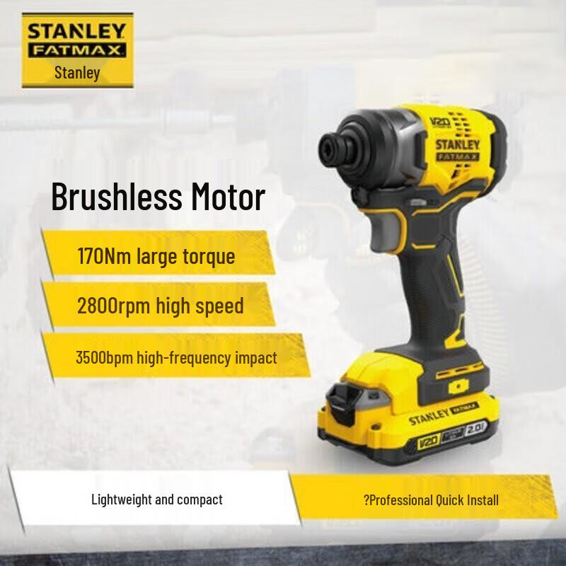 STANLEY 20V Cordless Brushless Impact Drill/Driver CN Plug (adapter Included)