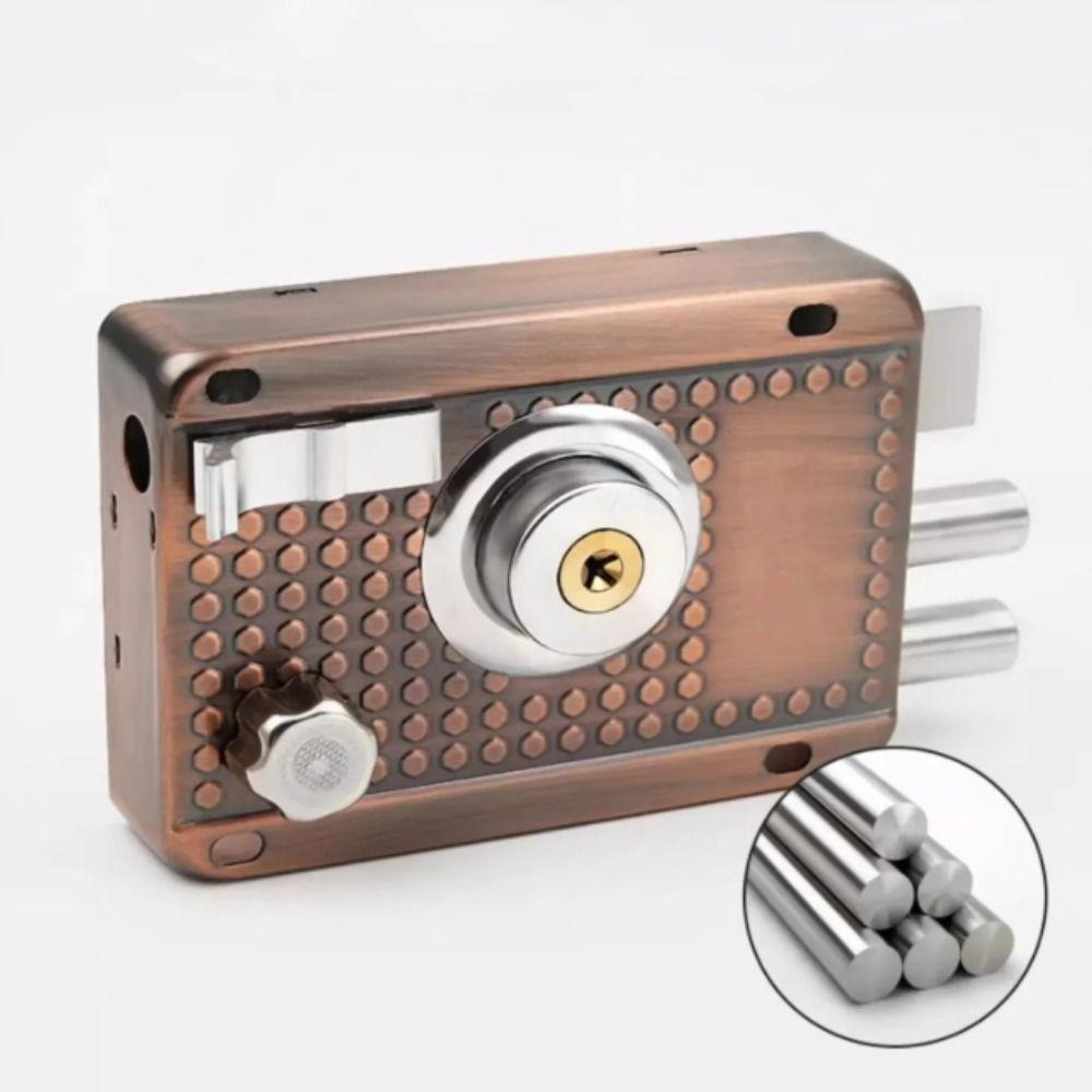 Stainless Steel Exterior Door Lock High Strength Steel Copper Hook Anti-theft Door Lock Dead Bolt Multiple Insurance