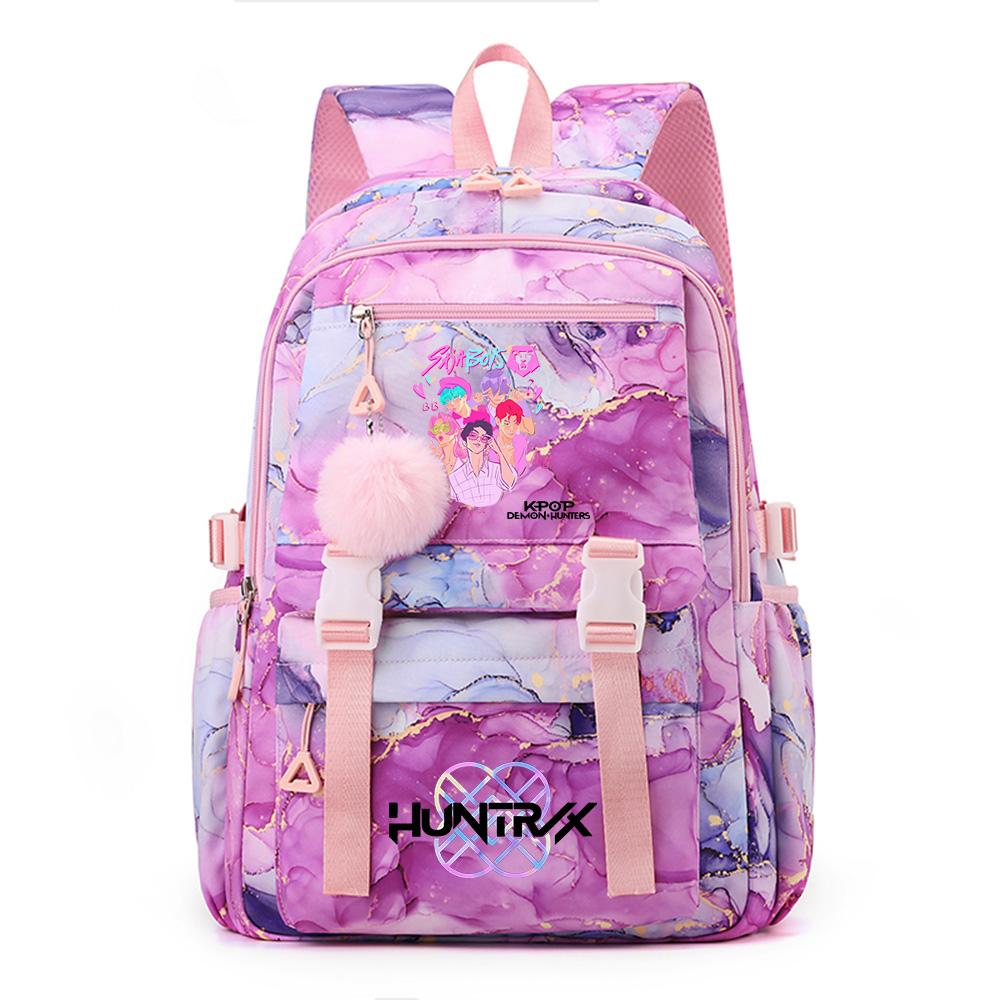 Cartoon Anime K-Pop Demon Hunters Printed Backpack Schoolbag for Teenager Student Girl Boy Bookbag Large Capacity Waterproof Travel Bag Gift
