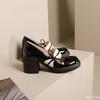 Women's Fashionable Versatile High Heels Spring Autumn Elegant Simple Women's Shoes Bow Thick Heels Shallow Mouth Shoes