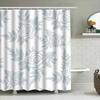 Vintage Floral Print Shower Curtain Waterproof Bathroom Decor Home Decoration Rectangular Shower Curtains For Bathrooms Grey Whi