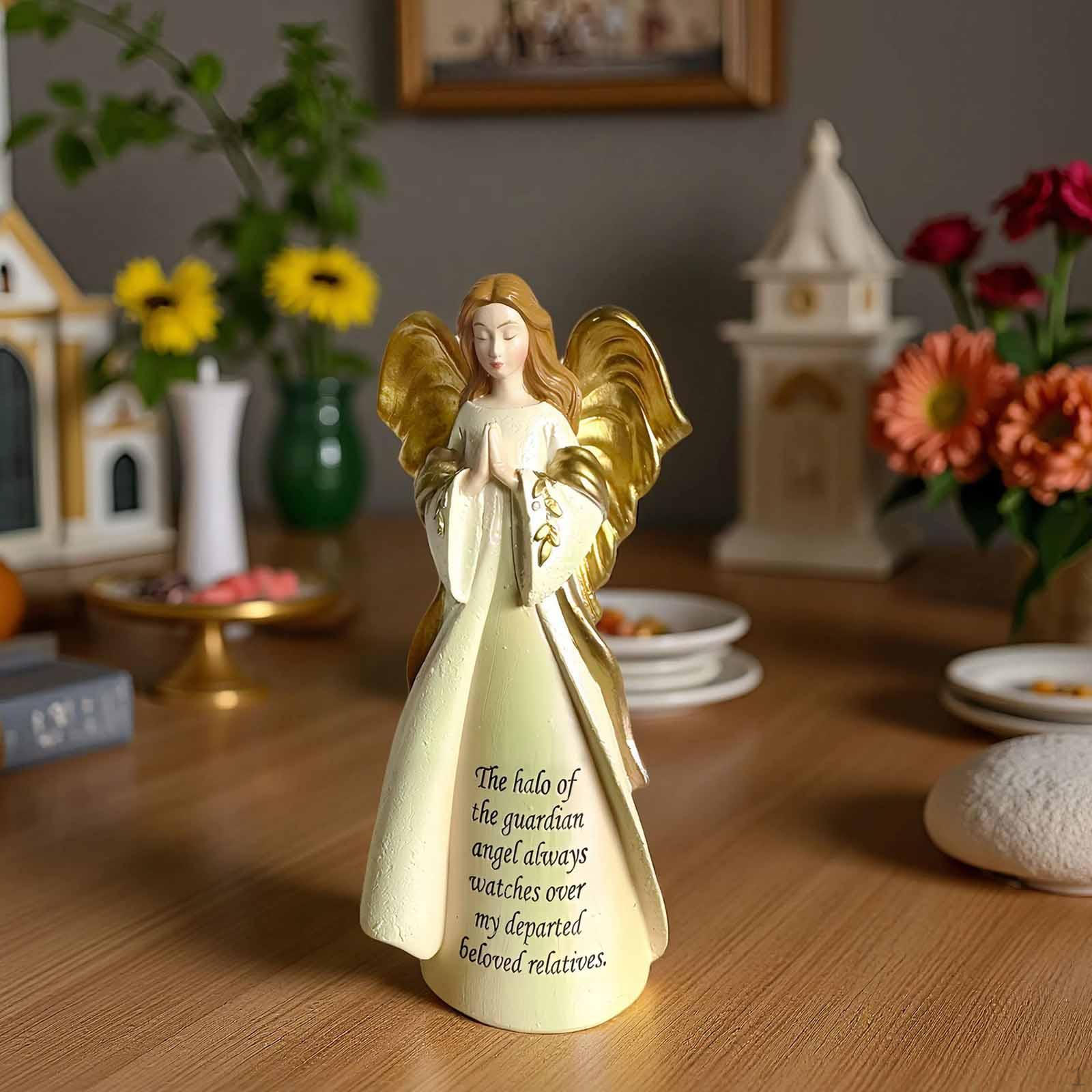 

Фигурка молящегося ангела, скульптура молитвы, произведение искусства, для вечеринки, дома, миниатюрное украшение, статуэтка девочки