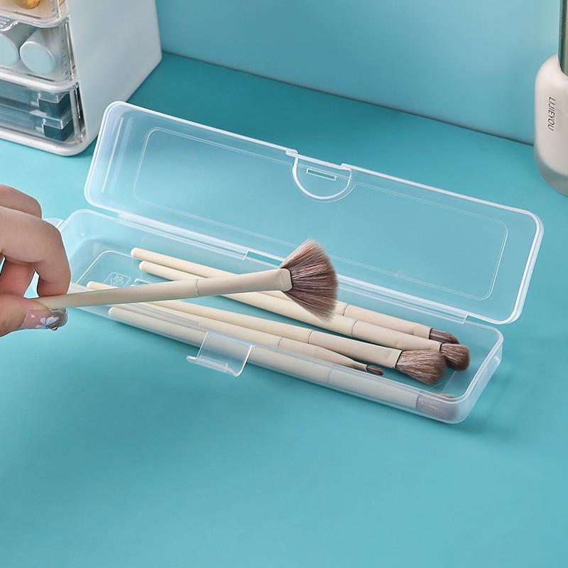 

Портативный контейнер для хранения кистей и карандашей для макияжа с пылезащитным чехлом 21.2 x 4.8 x 3 cm прозрачный