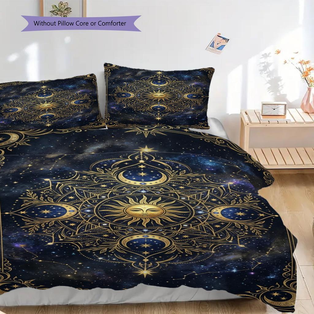 Celestial Harmony Mystical Cosmic Design Bedding 1 Duvet Cover 2 Pillowcase Without Core Without Core Christmas Birthday Gift Bedding Set