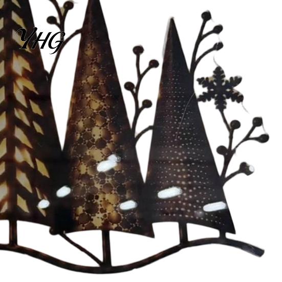 Modern Wall Sculpture Acrylic Forest Decoration with Warm LED Light, Glowing Tree Decor, Silhouette Sign Lighted Art for Christmas Home Living