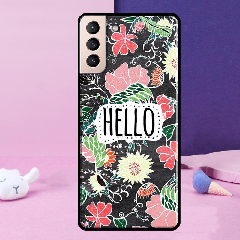 Hello Summer Flowers Phone Case For Samsung Galaxy S24 Ultra S25 Ultra S9 S10 S20 S21 S22 Plus S23 S24 FE Cover