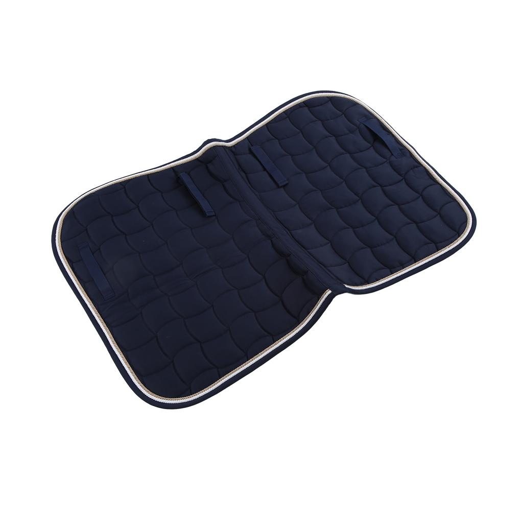 Saddle Pad Soft Breathable All Purpose Double Rope Saddle Pad with Hand Strap and Girth for HorsesDark Blue