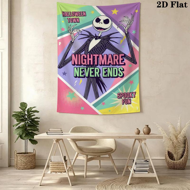 Jack Skellington'S Spooky Adventure Tapestry Background Cloth Wallmounted Wall Decoration Soft Background Wall Hanging Cloth