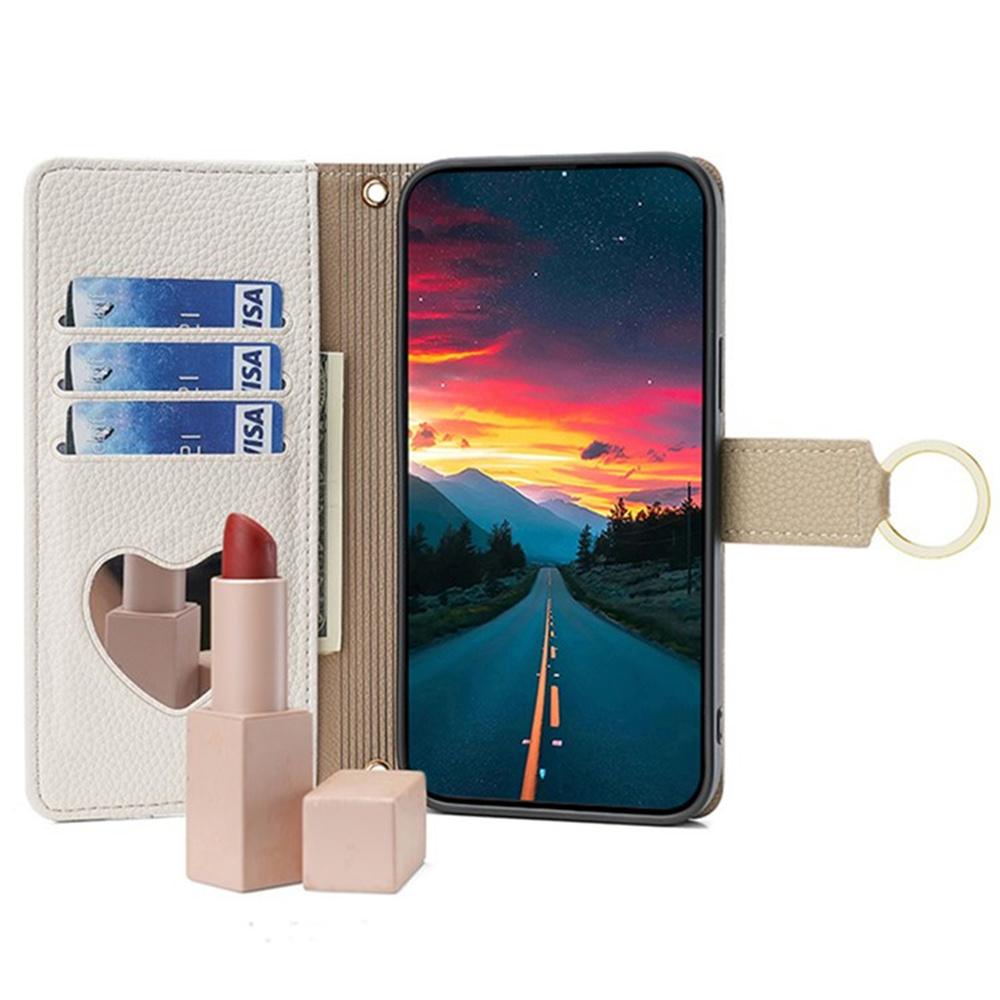 For Xiaomi Redmi A5 4G (171.7mm) Case Mirror Wallet Leather Phone Cover with Chain Shoulder Strap
