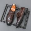 Fashion Official Website Hot Selling Men's Brogue Shoes Pointed Trendy Banquet Dress Shoes Retro Brown Men's Business Leather Shoes
